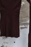 Marc Le Bihan 26909 V-neck tight stretch top 10 meters silk shrink MLB-26909-AUBERGINE 26909-E21